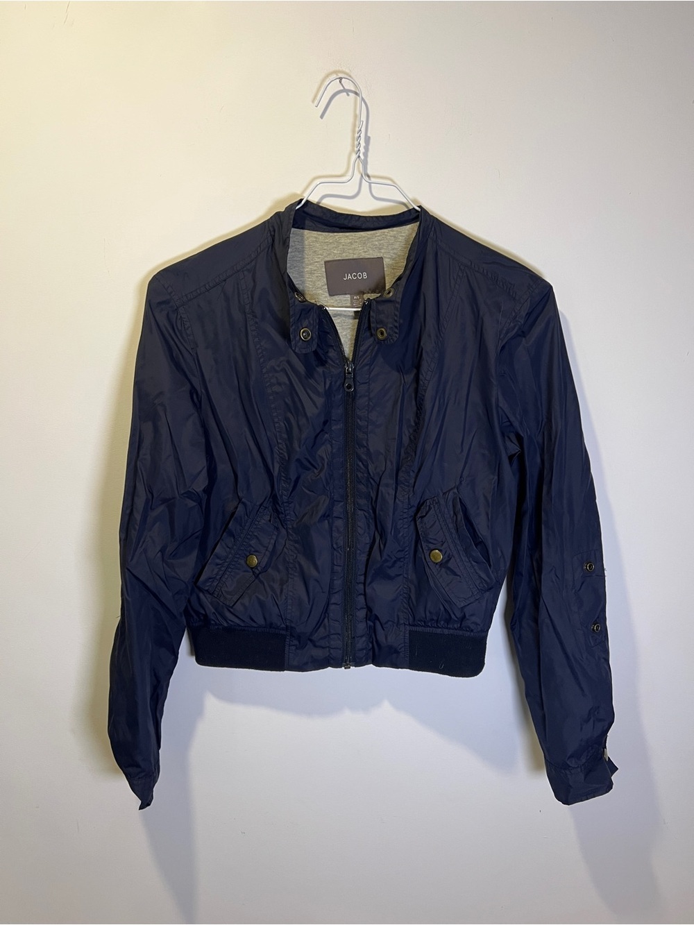 Jacob Navy Blue Lightweight Bomber Jacket WindBreaker size S